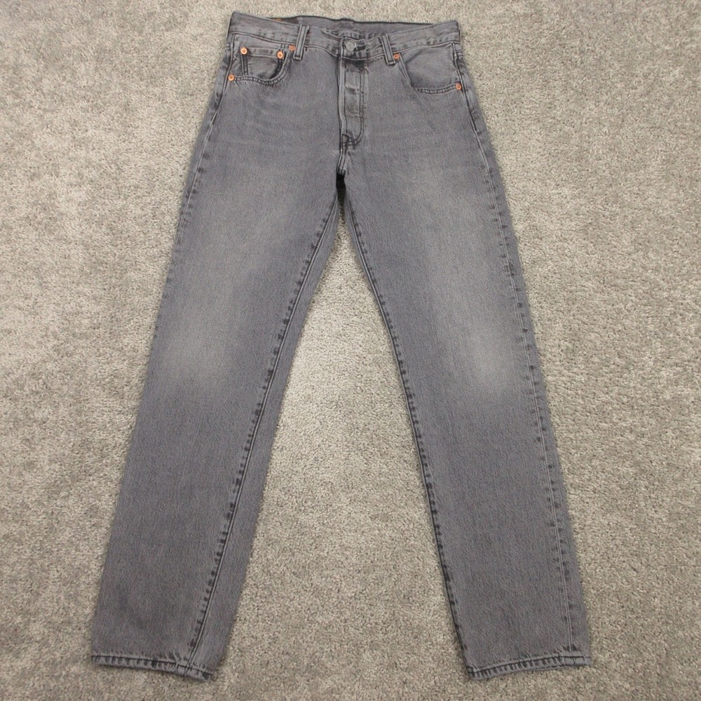 Levis Jeans Mens 30x32 Gray 501 '93 Button Fly Original Straight Fade Denim Pant